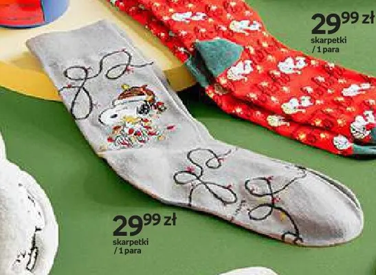 Skarpetki szare Snoopy Winter promocja w Empik