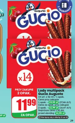 Lody 14-pak Gucio Augusto promocja w Dino