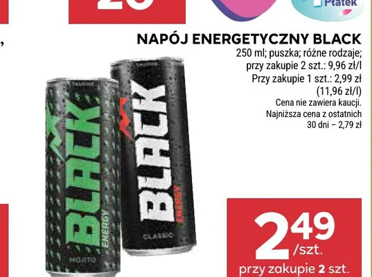 Napój energetyczny Black Mojito promocja w Stokrotka