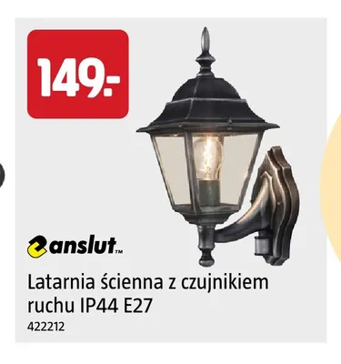 Latarnia ścienna z czujnikiem ruchu IP44 E27 Anslut promocja w Jula