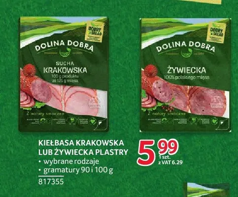 Kiełbasa żywiecka plastry Dolina Dobra promocja w Selgros
