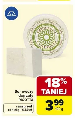 Ser owczy dojrzały RICOTTA promocja w Carrefour Market