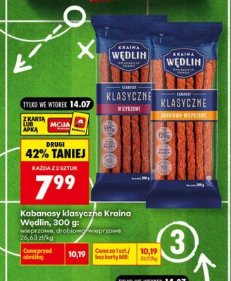Kabanosy klasyczne Kraina Wędlin wieprzowe promocja w Biedronka