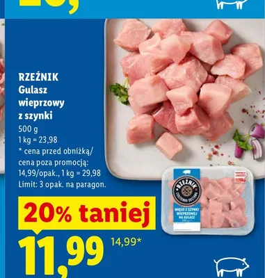 Gulasz wieprzowy z szynki Rzeźnik promocja w Lidl