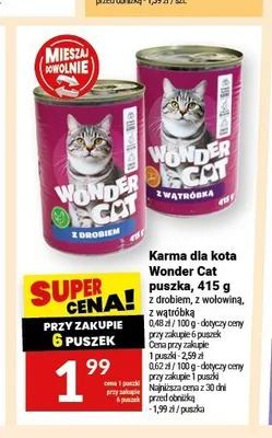 Karma dla kota Wonder Cat puszka z drobiem promocja w Twój Market