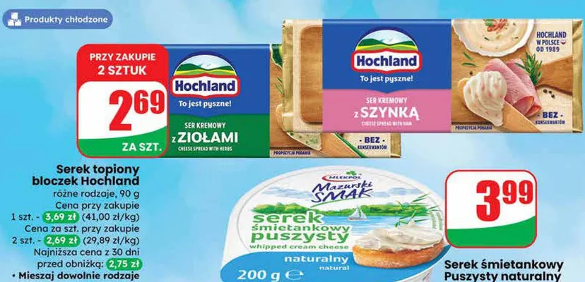 Serek śmietankowy Puszysty naturalny promocja w Dino