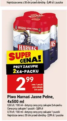 Piwo Harnaś Jasne Pełne 4-pak 500ml promocja w Twój Market
