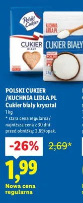 Cukier biały kryształ promocja w Lidl