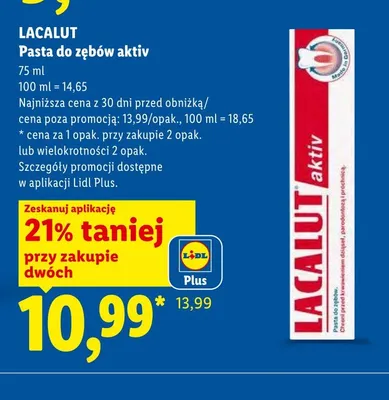 Pasta do zębów aktiv LACALUT promocja w Lidl