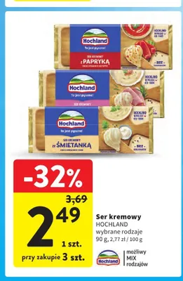 Ser kremowy z papryką Hochland promocja w Intermarche
