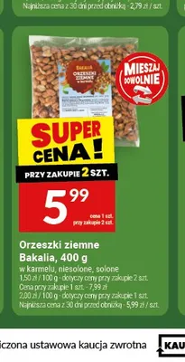Orzeszki ziemne solone Bakalia promocja w Twój Market