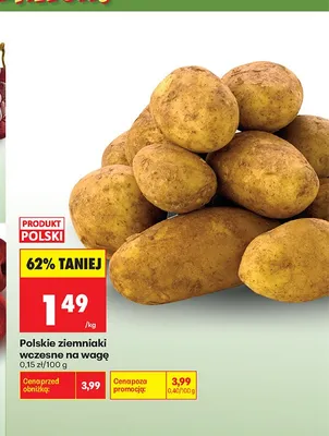Polskie ziemniaki wczesne na wagę promocja w Biedronka