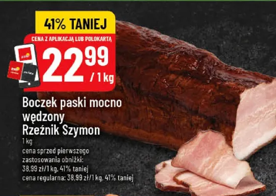Boczek paski mocno wędzony promocja w POLOmarket