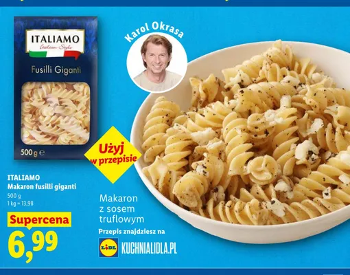 Makaron fusilli giganti Italiamo promocja w Lidl