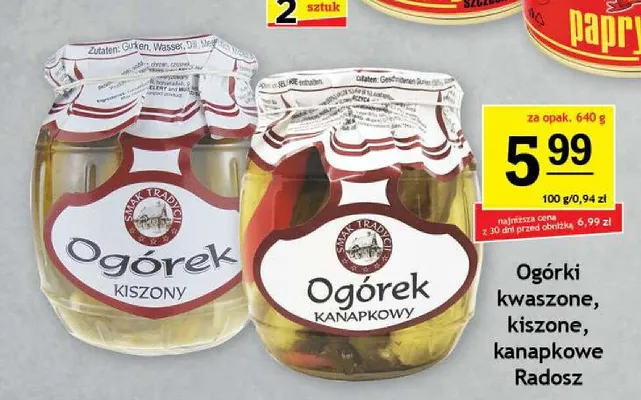 Ogórki kwaszone Radosz promocja w Gram Market