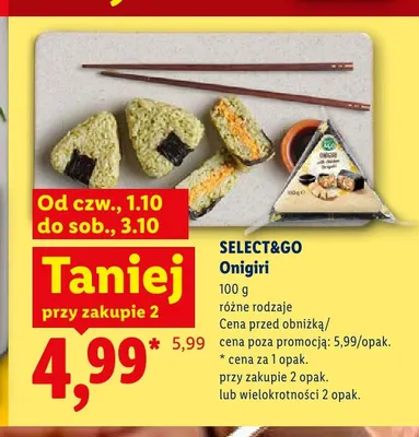 Onigiri SELECT & GO promocja w Lidl