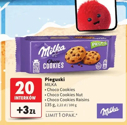 Ciastka Milka Pieguski Choco Cookies promocja w Intermarche