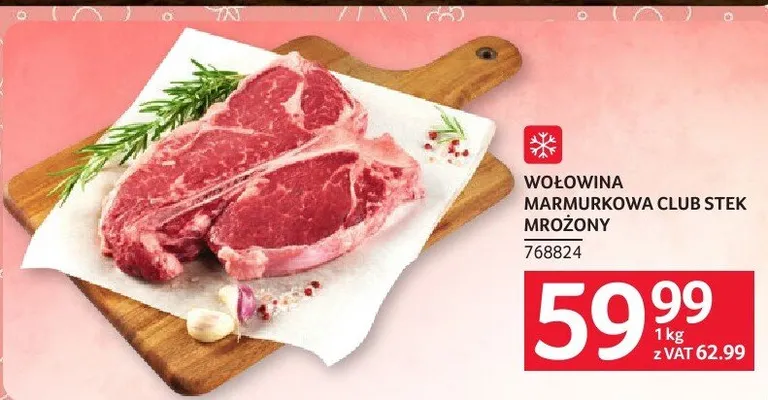 Wołowina marmurkowa club stek mrożony promocja w Selgros