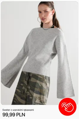 Sweter z szerokimi rękawami Cropp promocja w Cropp