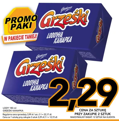 Lody Grześki Lodowa Kanapka promocja w Kupiec