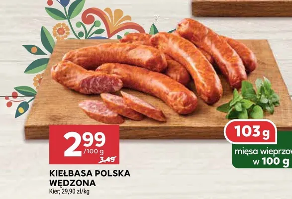 Kiełbasa polska wędzona promocja w Stokrotka