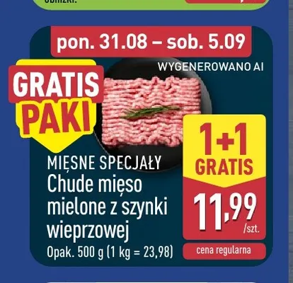 Chude mięso mielone z szynki wieprzowej Mięsne Specjały promocja w Aldi