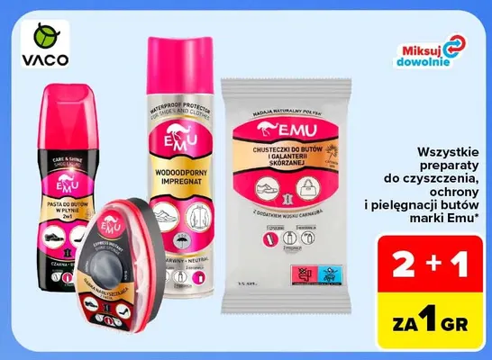 Chusteczki do butów i galanterii skórzanej Emu promocja w Carrefour
