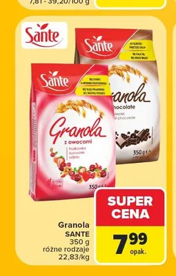 Granola Sante czekoladowa promocja w Carrefour Market