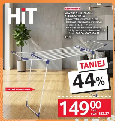 Suszarka Extendable 230 rozsuwana LEIFHEIT promocja w Selgros