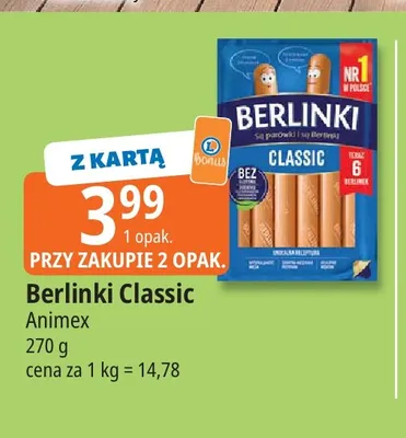 Parówki Berlinki Classic promocja w Leclerc