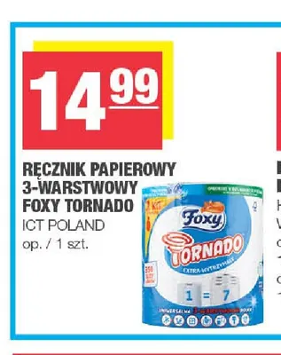 Ręcznik papierowy 3-warstwowy Foxy Tornado promocja w SPAR