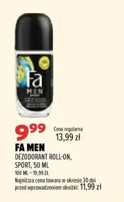 Dezodorant roll-on Sport Fa Men promocja w Drogerie Natura