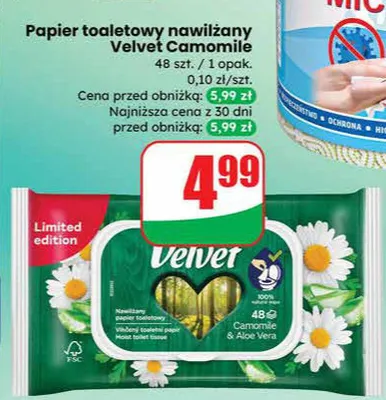 Papier toaletowy nawilżany Camomile promocja w Dino