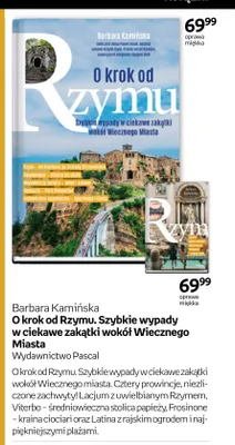 Książka O krok od Rzymu. Szybkie wypady w ciekawe zakątki wokół Wiecznego Miasta Barbara Kamińska promocja w Empik