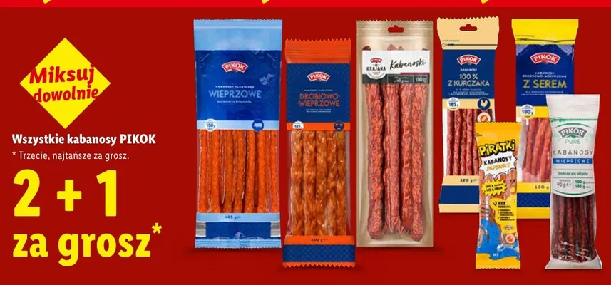 Kabanosy Pikok promocja w Lidl