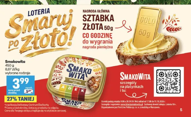 Margaryna Smakowita maślany smak promocja w Delikatesy Centrum