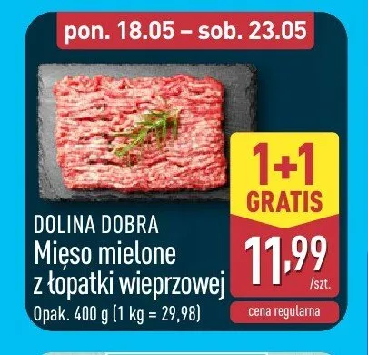Mięso mielone z łopatki wieprzowej Dolina Dobra promocja w Aldi