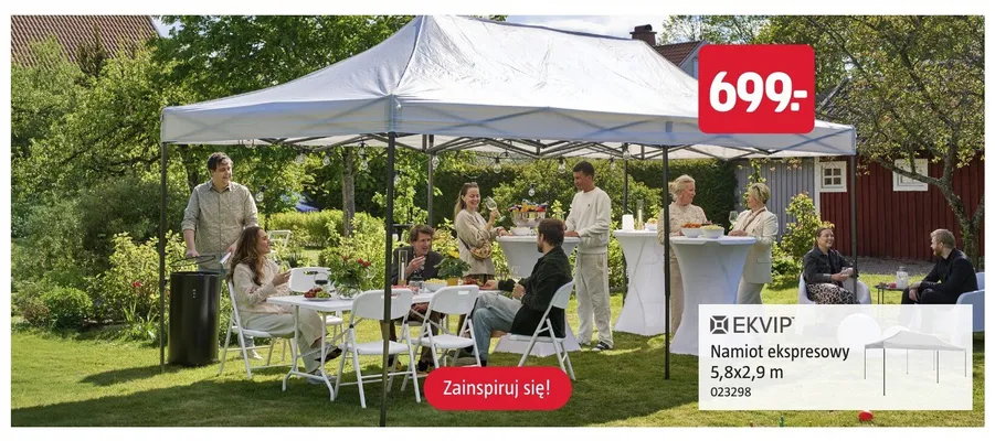 Namiot ekspresowy EKVIP 5,8x2,9 m promocja w Jula