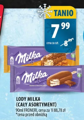 Lody Milka promocja w Arhelan