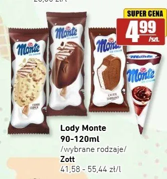 Lody w kubku Monte Zott promocja w API Market