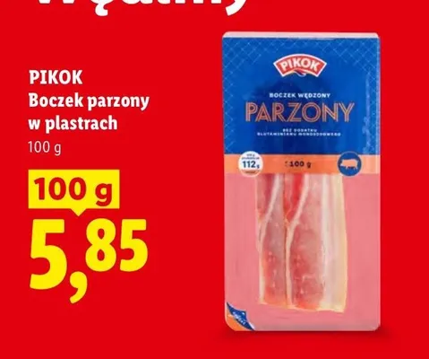 Boczek parzony w plastrach Pikok promocja w Lidl