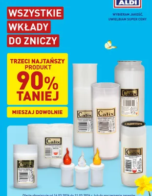 Wszystkie wkłady do zniczy promocja w Aldi