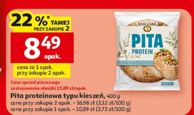 Pita proteinowa typu kieszeń promocja w Auchan