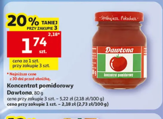 Koncentrat pomidorowy Dawtona promocja w Auchan
