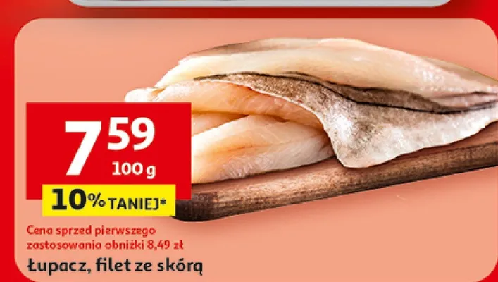 Łupacz filet ze skórą promocja w Auchan