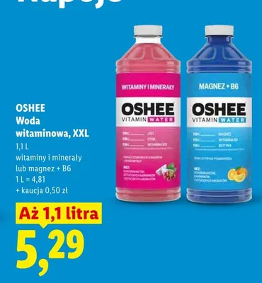 Woda witaminowa Oshee witaminy i minerały promocja w Lidl