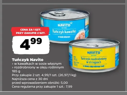 Tuńczyk rozdrobniony w oleju roślinnym Navito promocja w Netto