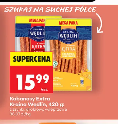 Kabanosy Extra Kraina Wędlin z szynki promocja w Biedronka