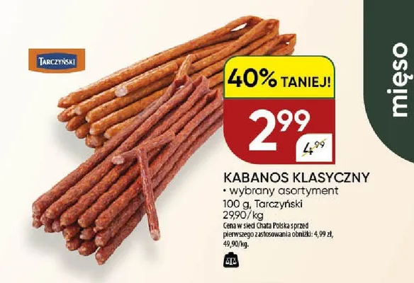 Kabanos klasyczny Tarczyński promocja w Chata Polska