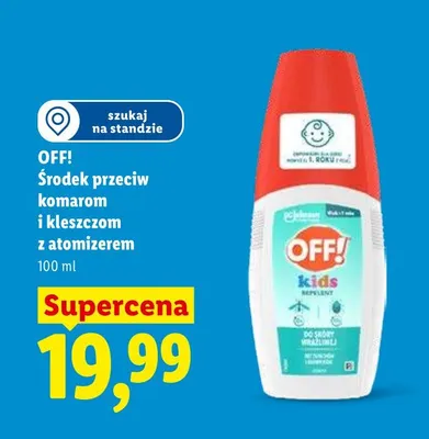 Środek przeciw komarom i kleszczom z atomizerem OFF! kids promocja w Lidl
